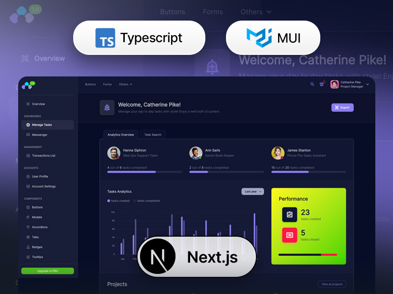 Tokyo Free Black Next.js Typescript Dashboard