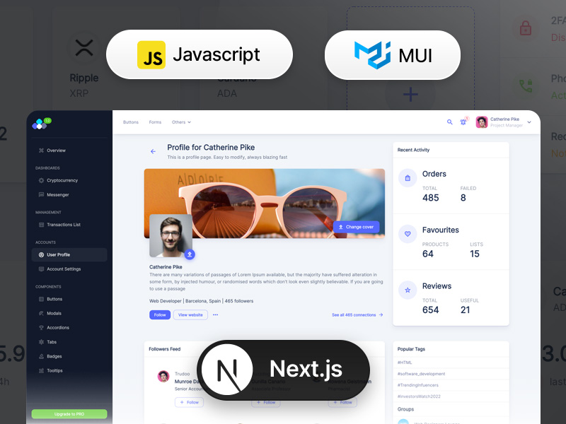 Tokyo Free White Next.js Javascript Dashboard